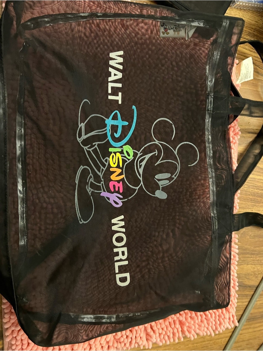 Disney Black Mesh Tote with Colorful Mickey Logo